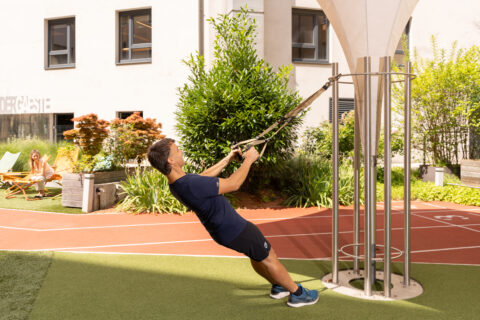 Trainieren im Innenhof